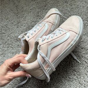 Light Pink & white custom Vans